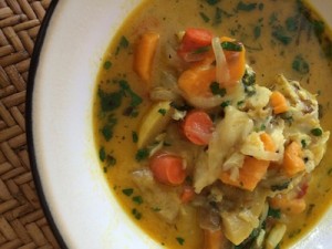 Coconut fish soup